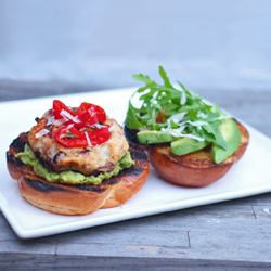 Mustard Turkey Burgers with Avocado