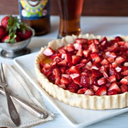 Drunken Strawberry Beer Lemon Tart