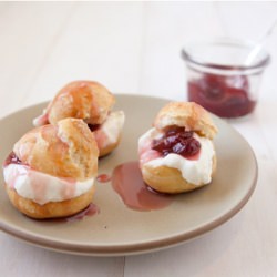 Goat Cheese and Cherry Cream Puffs