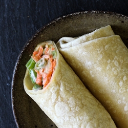 Carrot, Snap Pea, & Yogurt Wraps