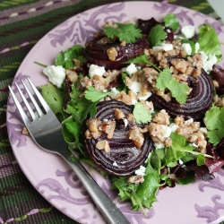 Warm Red Onion & Walnut Salad