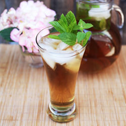 Homemade Lemon Balm + Mint Iced Tea