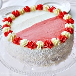 white red cake