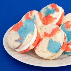 Patriotic Cake Mix Cookie Sandwich