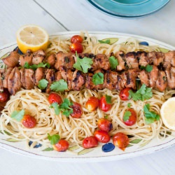 Cilantro Chicken Skewer Linguine