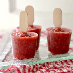 Boozy Strawberry Lemon Popsicles