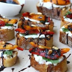 Red Pepper Burrata Crostini