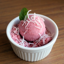 Strawberry Coconut Mojito Sorbet