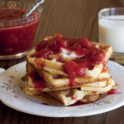 Cornmeal Lemon Ricotta Waffles