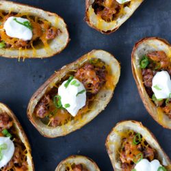 Chorizo and Cheddar Potato Skins