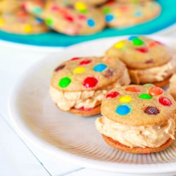 M&M Cookie Sandwiches