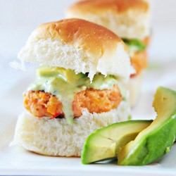 Salmon Slider with Avocado Sauce