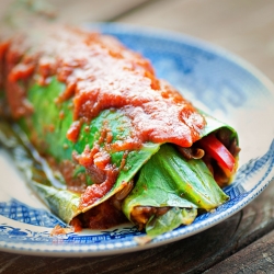 Spicy Enchilada Collard Wraps