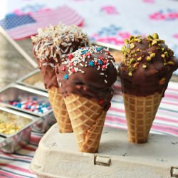 Chocolate Dipped Ice Cream Cones