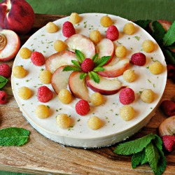 White Peach Raw Vegan Cheesecake