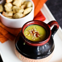 Yellow Mung Dal with Basil Croutons