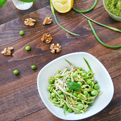 Zucchini with Garlic Scape Pesto