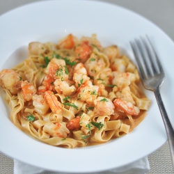 Prawn Pasta with Bisque Sauce