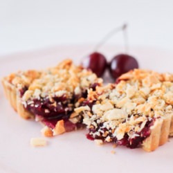 Paleo Cherry, Almond & Coconut Pie