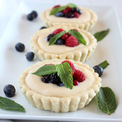 Light Cream Tarts and Berries