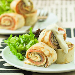 Pancake Rolls with Salmon