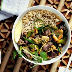 Thai Beef Stir-Fry over Brown Rice