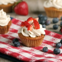 Mini Red, White & Blue Cupcakes