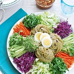 Korean Cold Noodles and Vegetables