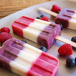 Red White and Blue Berry Popsicles