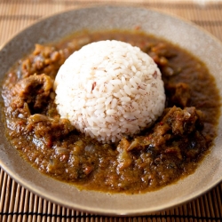 Nigerian Ofada Rice & Ayemashe Atew