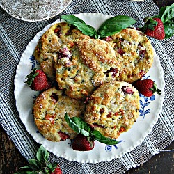 Strawberry & Basil Cream Scones