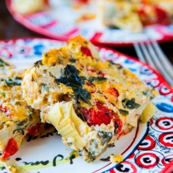 Spinach Artichoke Cheesy Squares