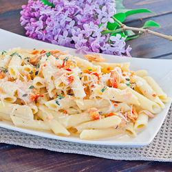 Penne with Cream and Smoked Salmon