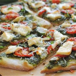 Veggie Pizza with Kale Pesto