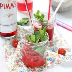 Strawberry and Pimm’s Granita