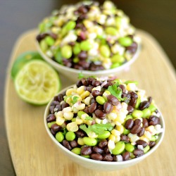 black bean, edamame & corn salad