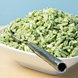 Orzo with Mint-Walnut Pesto