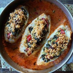 Greens-Stuffed Haddock