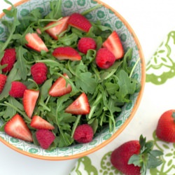 Strawberry Raspberry Arugula Salad