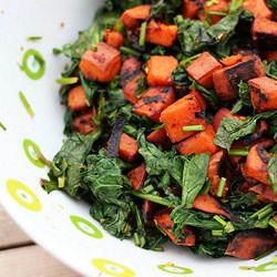 Grilled Sweet Potato and Kale Salad