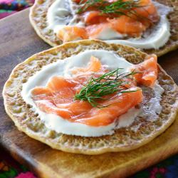 Russian Pancakes with Gravlax