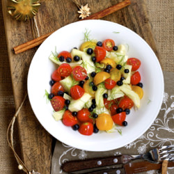 Tomatoes, Blueberries & Fennel Salad