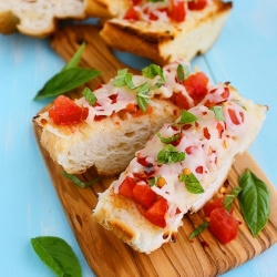 Mozzarella Tomato Basil Bruschetta