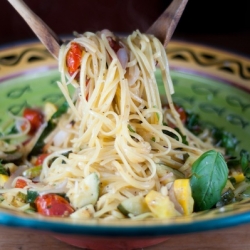 Pasta with Roasted Summer Veggies