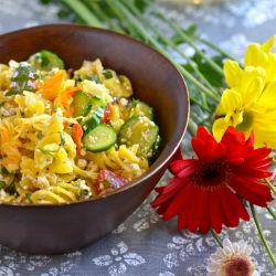 Herb Zucchini and Blossom Pasta