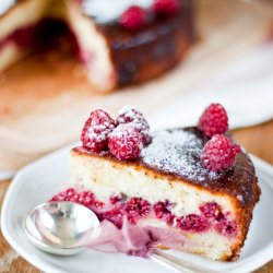 Lime Cake with Raspberry