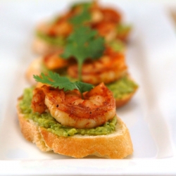 Spicy Shrimp and Avocado Crostini