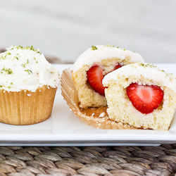 Strawberry-Lime Stuffed Cupcake