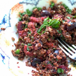 Quinoa + Strawberry Coconut Sauce