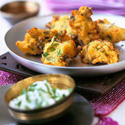 Potato Pakoras With Yogurt Sauce